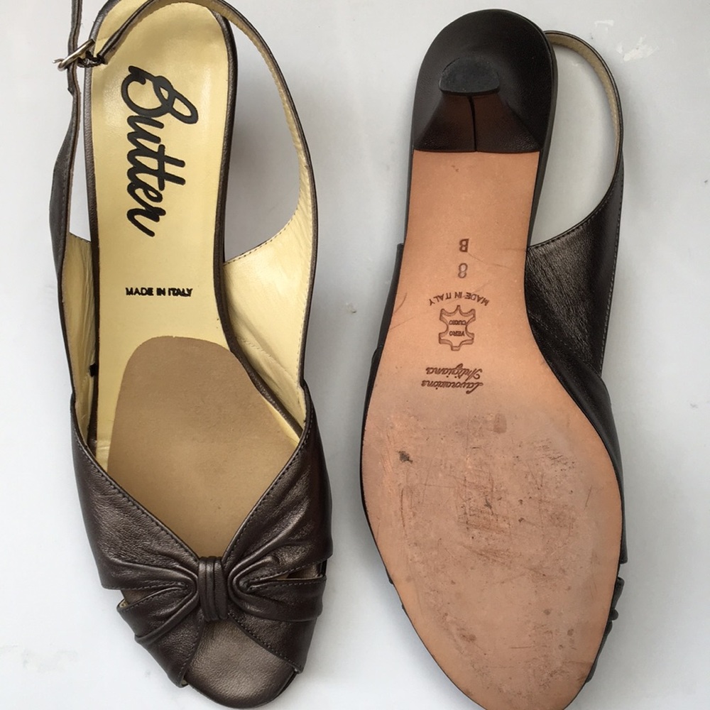 Butter Sling Back Kitten Heel Sandals